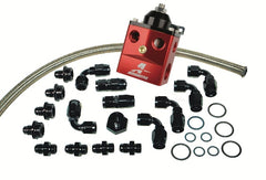 Aeromotive Fuel System 17121 A4 Dual Carburetor Regulator Kit(P/N 13203)(regulator, hose,hose ends,fittings)