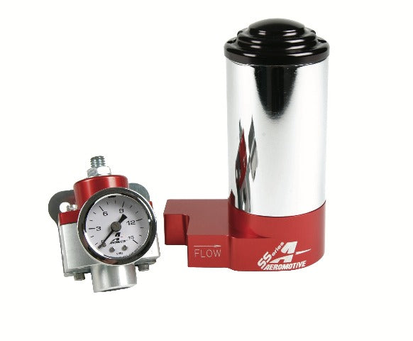 Aeromotive Fuel System 17247 SS Carbureted Pump Reg Gauge Kit, AN style ports