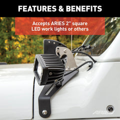 ARIES 1110313 Jeep JL Windshield Light Brackets