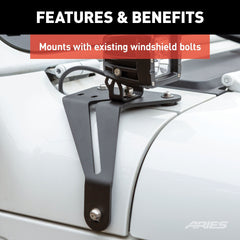ARIES 1110313 Jeep JL Windshield Light Brackets