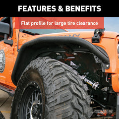 ARIES 1500201 Jeep Wrangler JK Black Aluminum Front Fender Flares