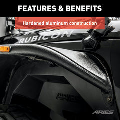 ARIES 1500201 Jeep Wrangler JK Black Aluminum Front Fender Flares