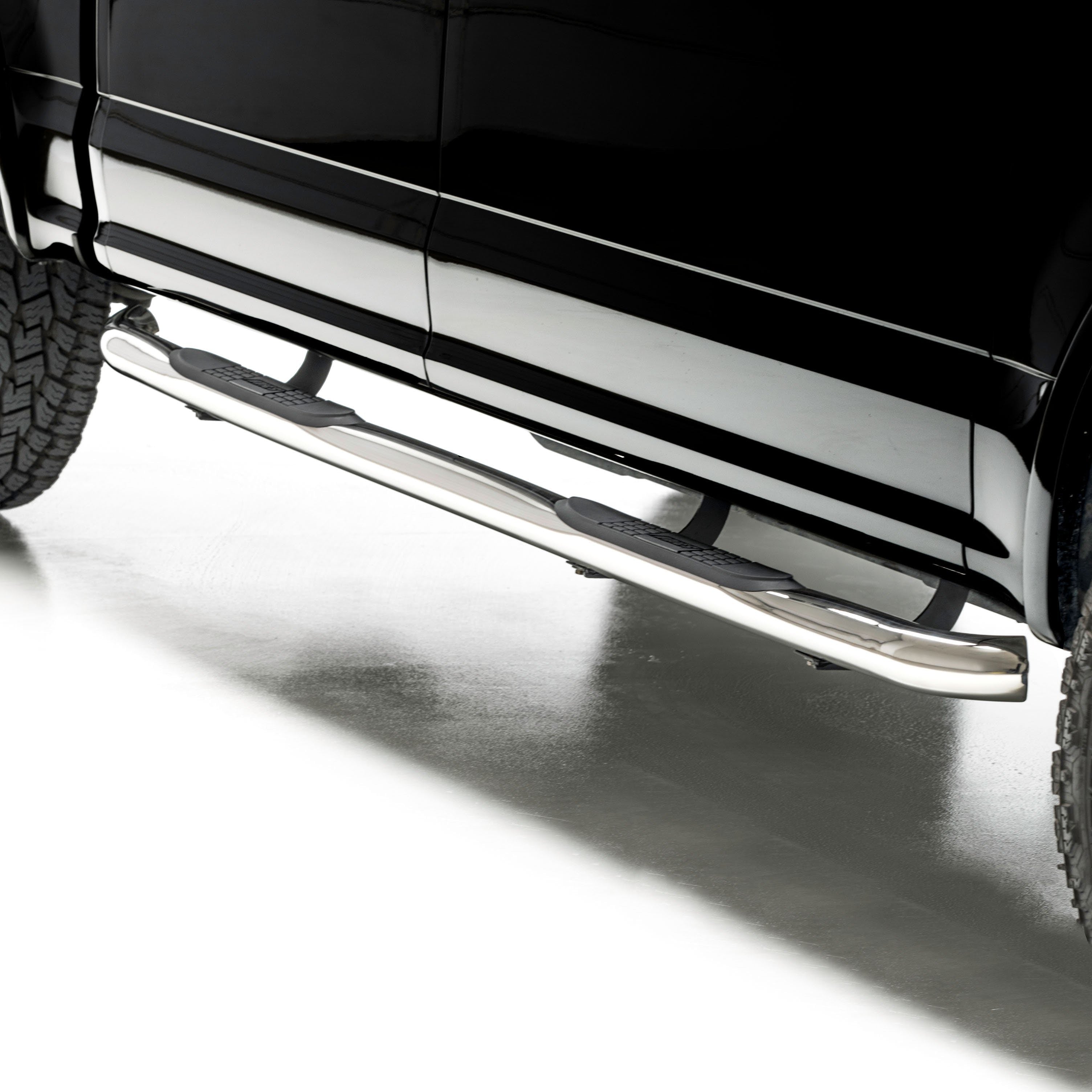 ARIES 203043-2 3" Round Polished Stainless Side Bars, Select Ford F-150, F-250, F-350