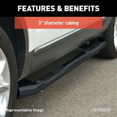 ARIES 203046 3" Round Black Steel Side Bars, Select Ford Ranger SuperCrew