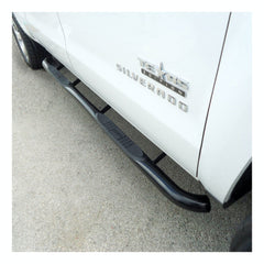 ARIES 204045 3" Round Black Steel Side Bars, Select Silverado, Sierra 1500, 2500, 3500 HD