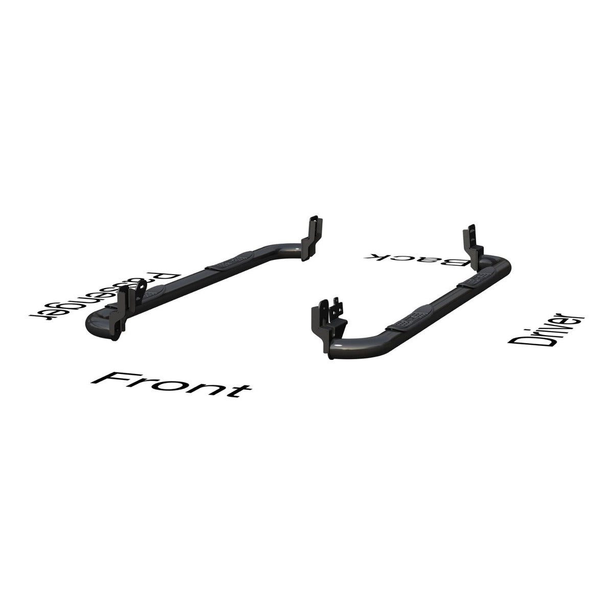ARIES 205041 3" Round Black Steel Side Bars, Select Dodge, Ram 1500, 2500, 3500