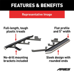 ARIES 2051040 AeroTread 5" x 73" Polished Stainless Running Boards, Select Ford Explorer