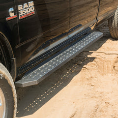 ARIES 2055515 RidgeStep 6-1/2" x 85" Black Steel Running Boards, Select Ram 1500 to 5500