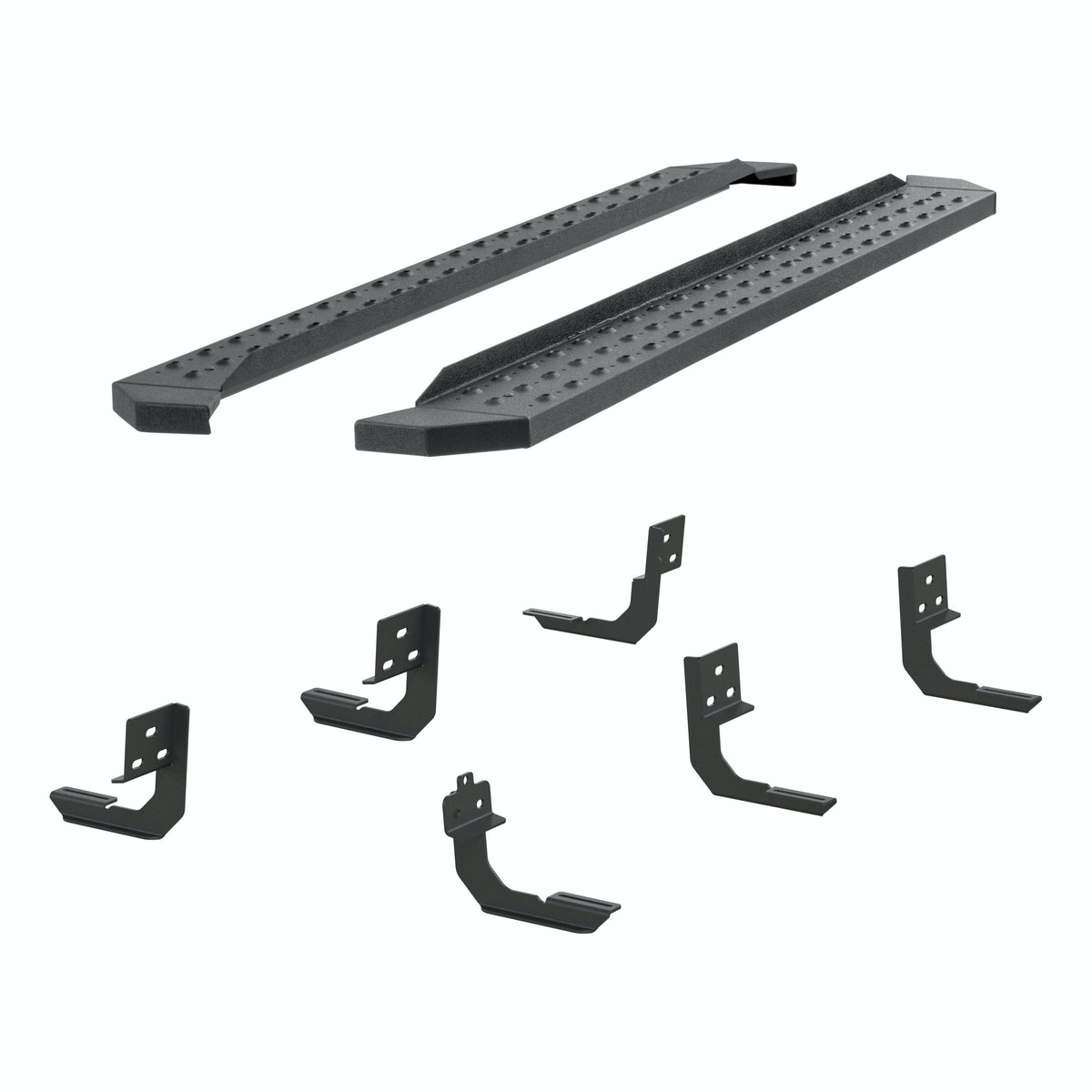ARIES 2055515 RidgeStep 6-1/2" x 85" Black Steel Running Boards, Select Ram 1500 to 5500