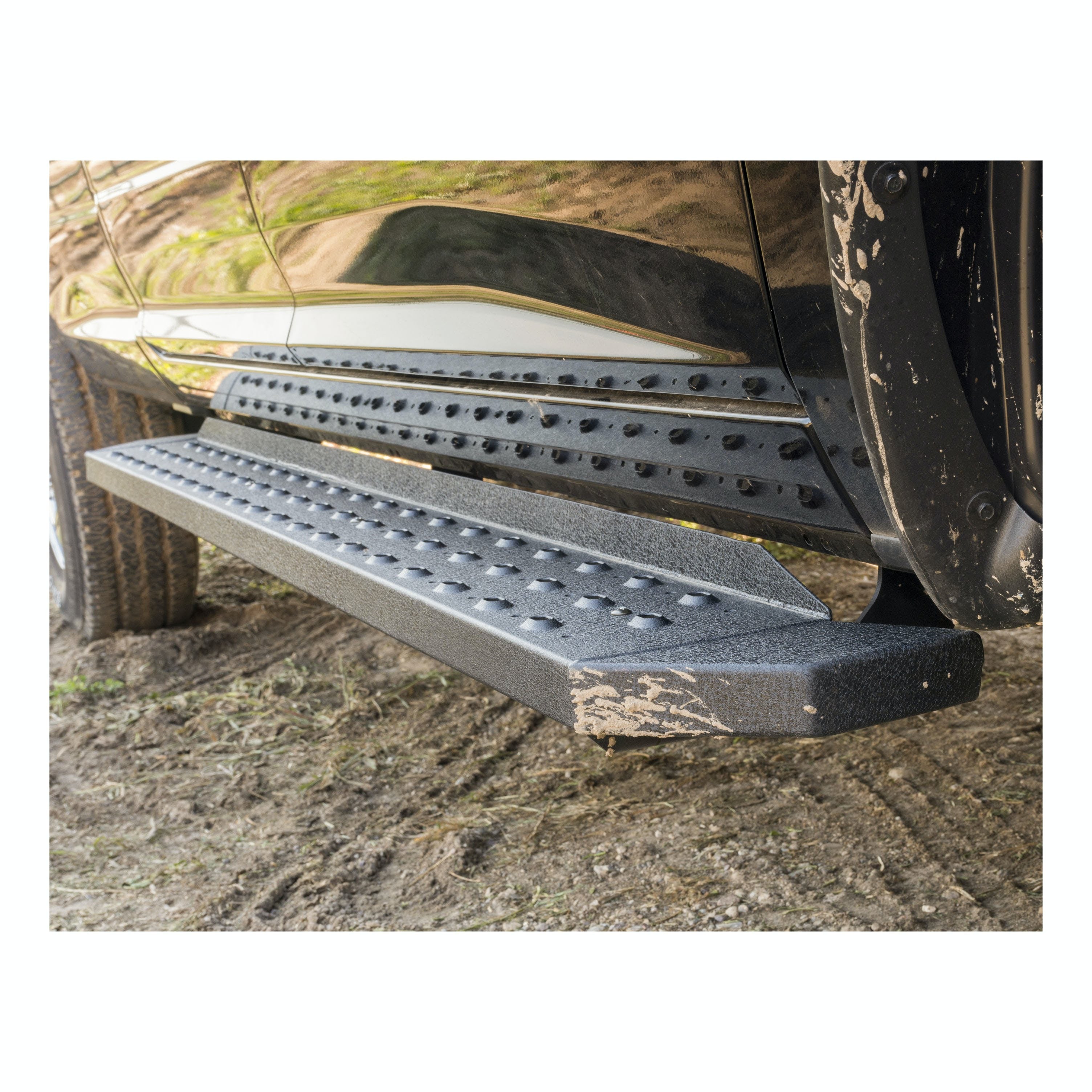 ARIES 2055519 RidgeStep 6-1/2" x 91" Black Steel Running Boards, Select Ford F-Series Crew