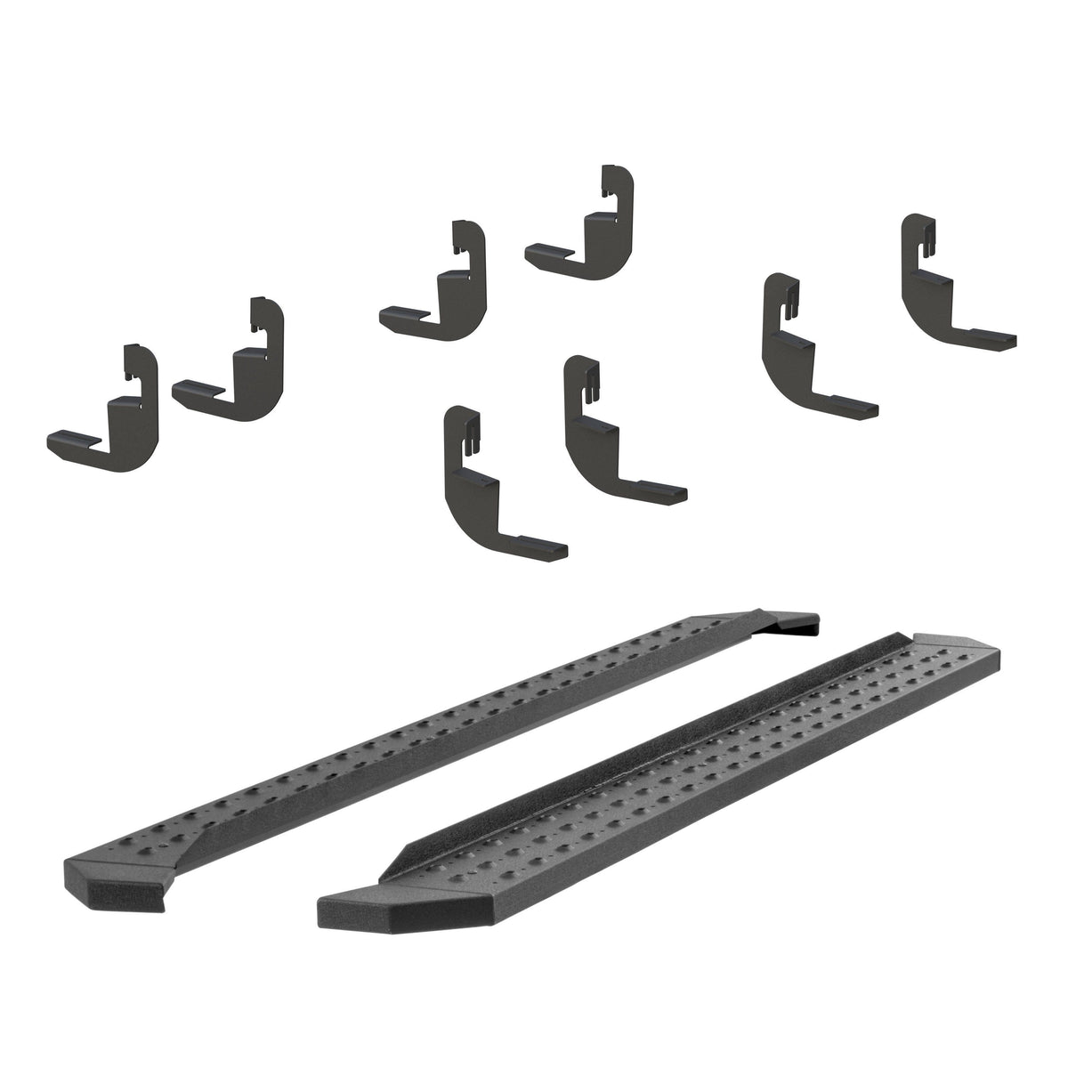 ARIES 2055541 RidgeStep 6-1/2" x 91" Black Steel Running Boards, Select Silverado, Sierra Crew