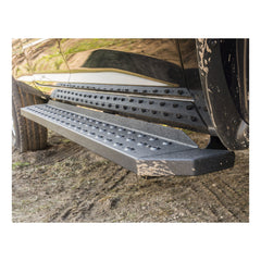 ARIES 2055543 RidgeStep 6-1/2" x 75" Black Steel Running Boards, Select Nissan Titan