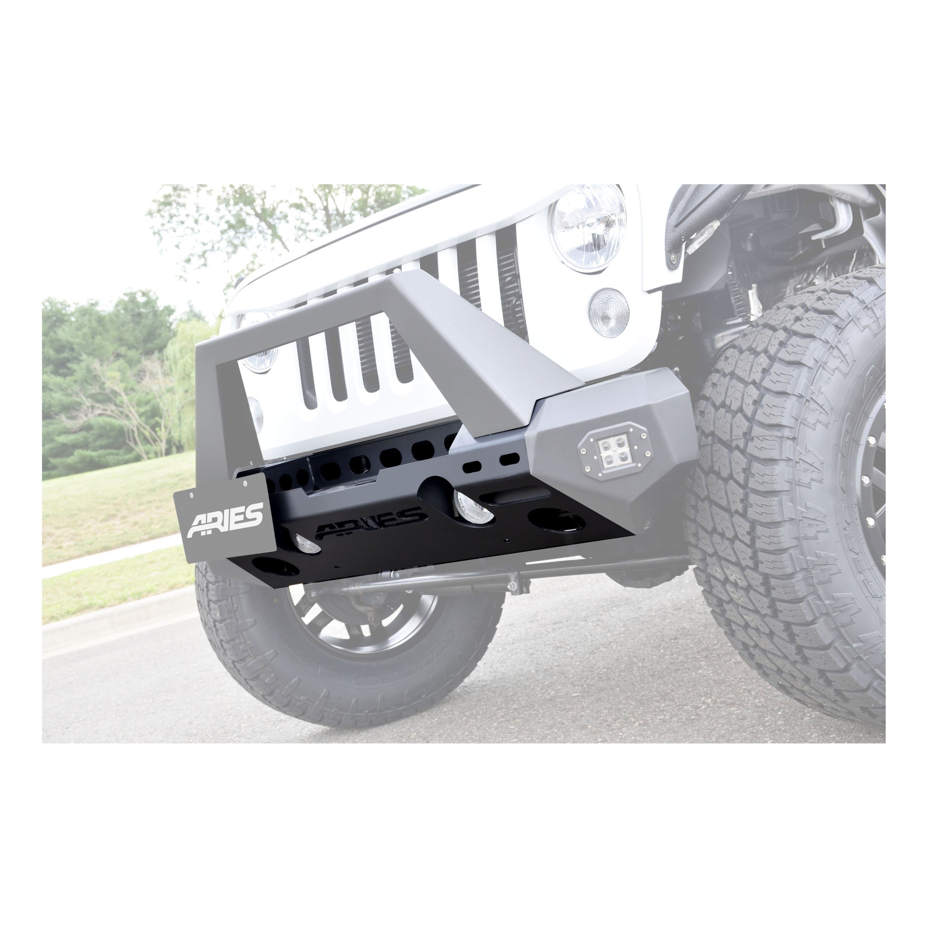 ARIES 2081001 TrailChaser Jeep Wrangler JK Aluminum Front Bumper Center Section