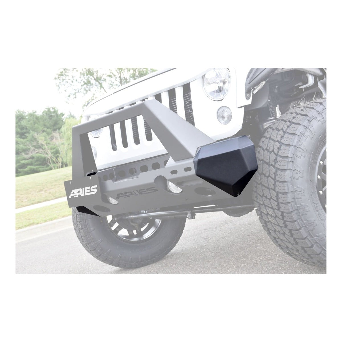 ARIES 2081206 TrailChaser Jeep Wrangler, Gladiator Steel Front Bumper Corners