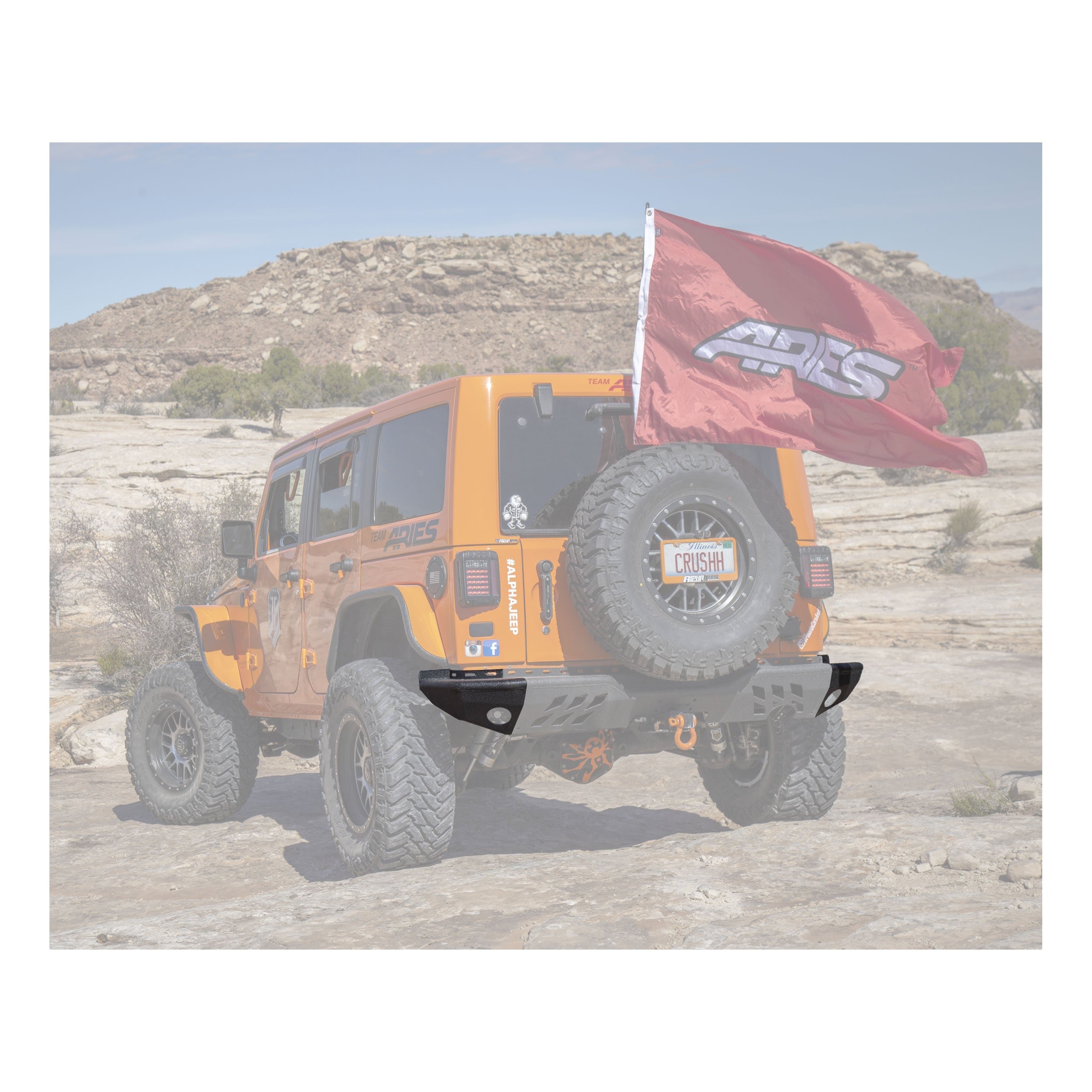 ARIES 2081221 TrailChaser Jeep Wrangler Aluminum Rear Bumper Corners