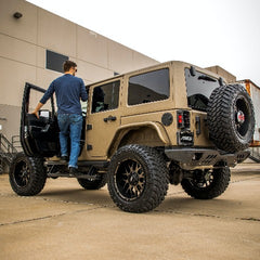 ARIES 2081223 TrailChaser Jeep Wrangler Aluminum Rear Bumper Corners with LEDs