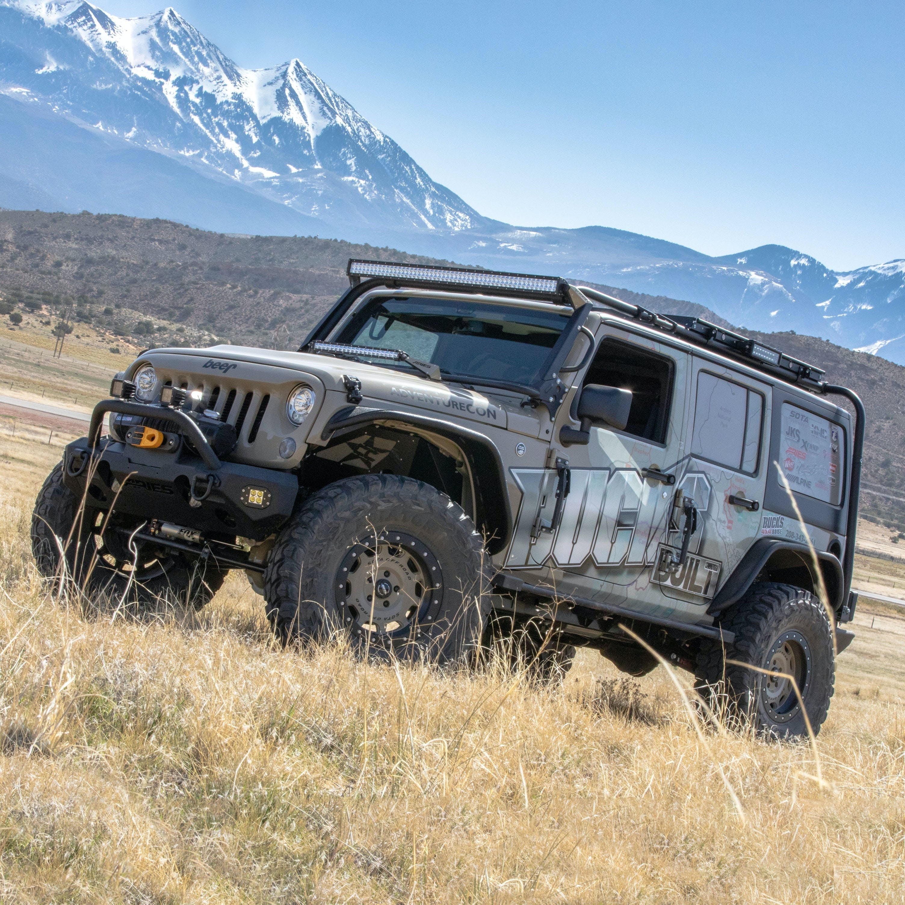 ARIES 2081252 TrailChaser Jeep Wrangler Steel Front Bumper Round Brush Guard