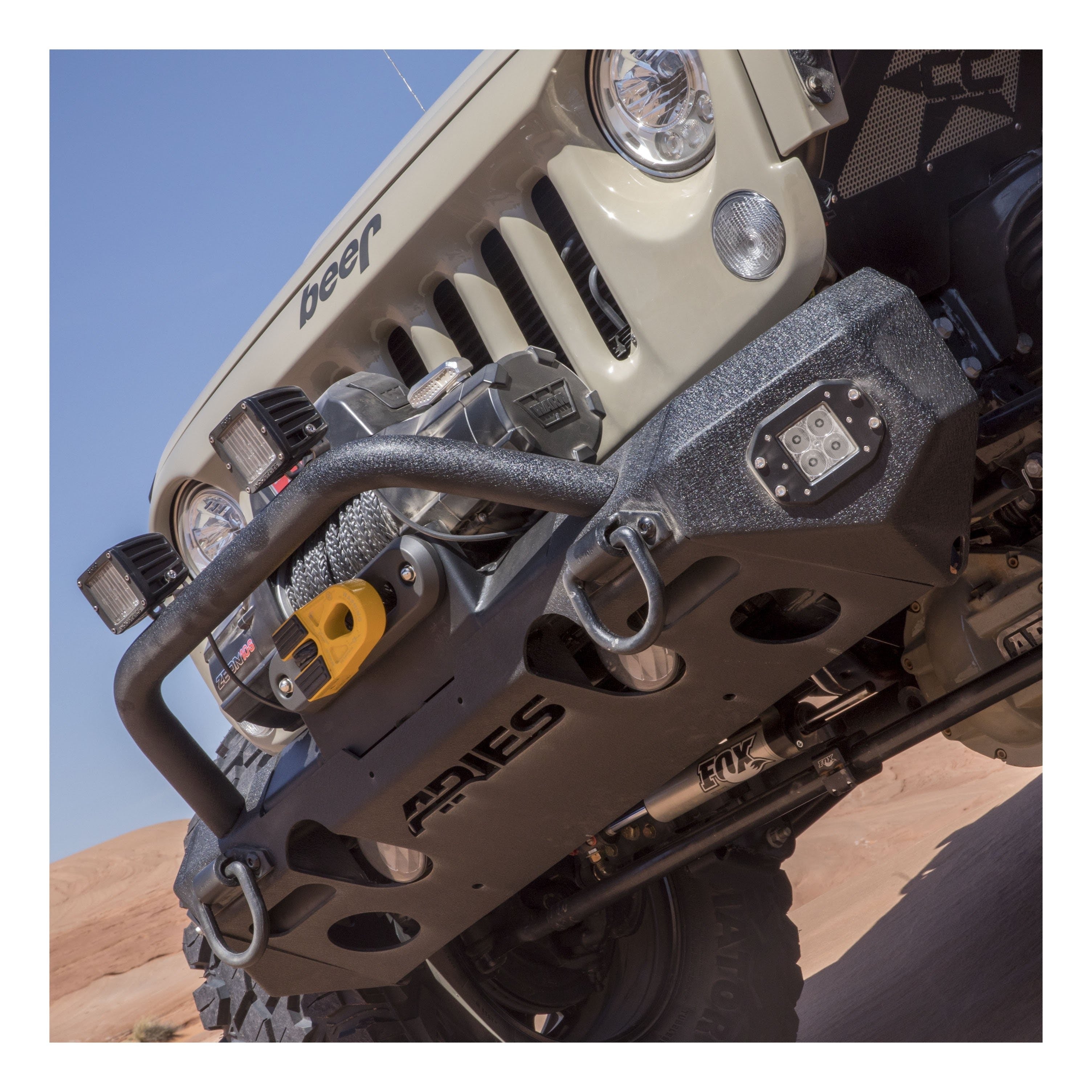 ARIES 2082056 TrailChaser Jeep Wrangler JK Steel Front Bumper (Option 3)