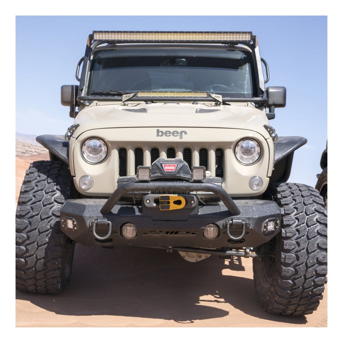 ARIES 2082056 TrailChaser Jeep Wrangler JK Steel Front Bumper (Option 3)