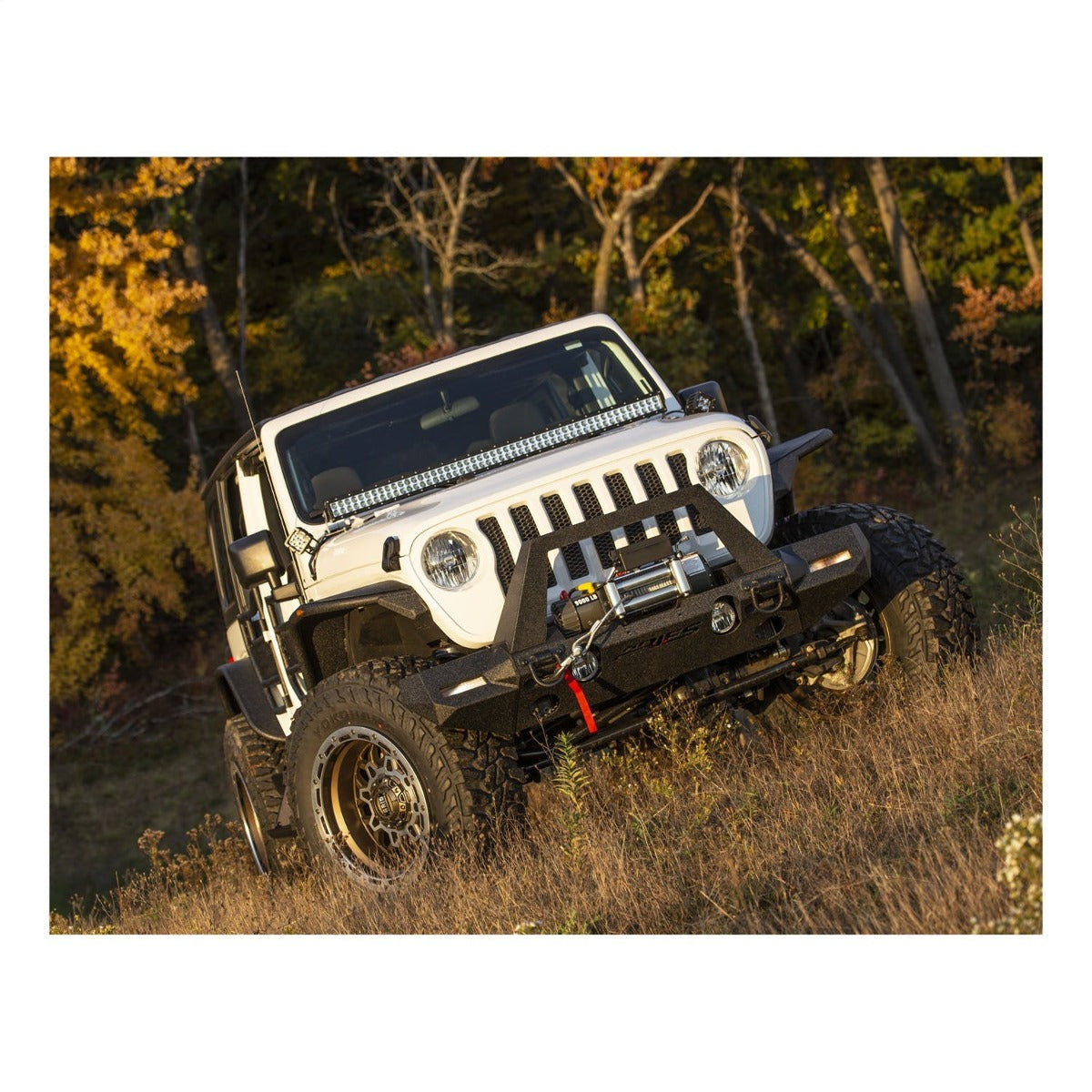 ARIES 2082079 TrailChaser Jeep Wrangler JL, Gladiator Steel Front Bumper (Option 2)