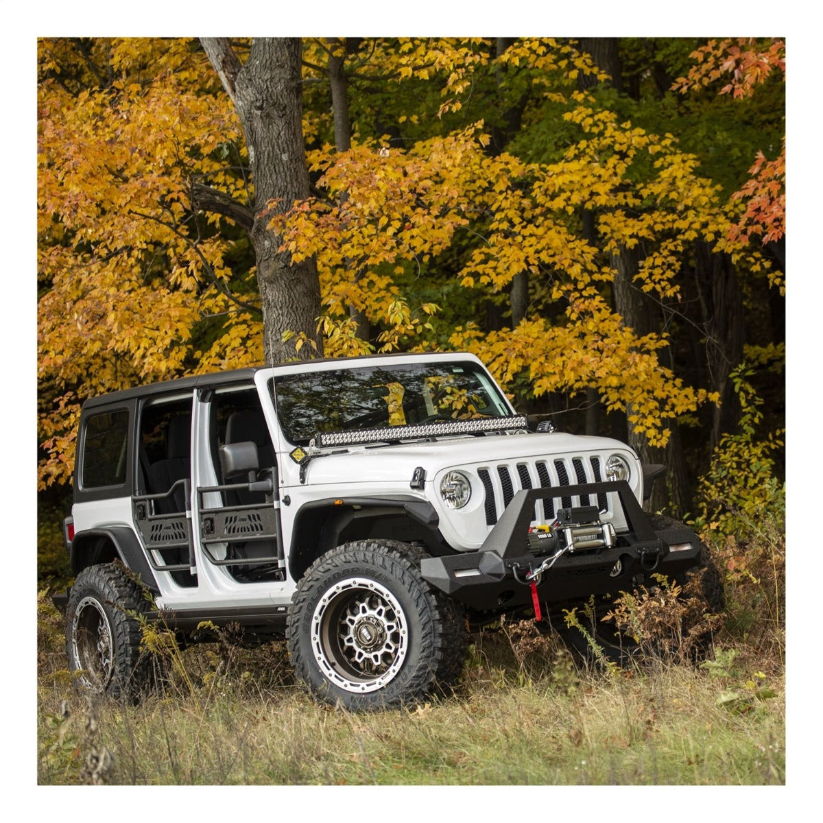 ARIES 2082079 TrailChaser Jeep Wrangler JL, Gladiator Steel Front Bumper (Option 2)