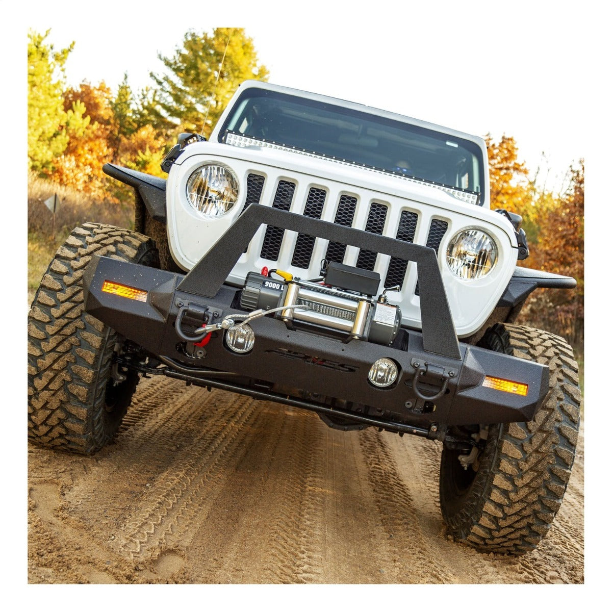 ARIES 2082079 TrailChaser Jeep Wrangler JL, Gladiator Steel Front Bumper (Option 2)