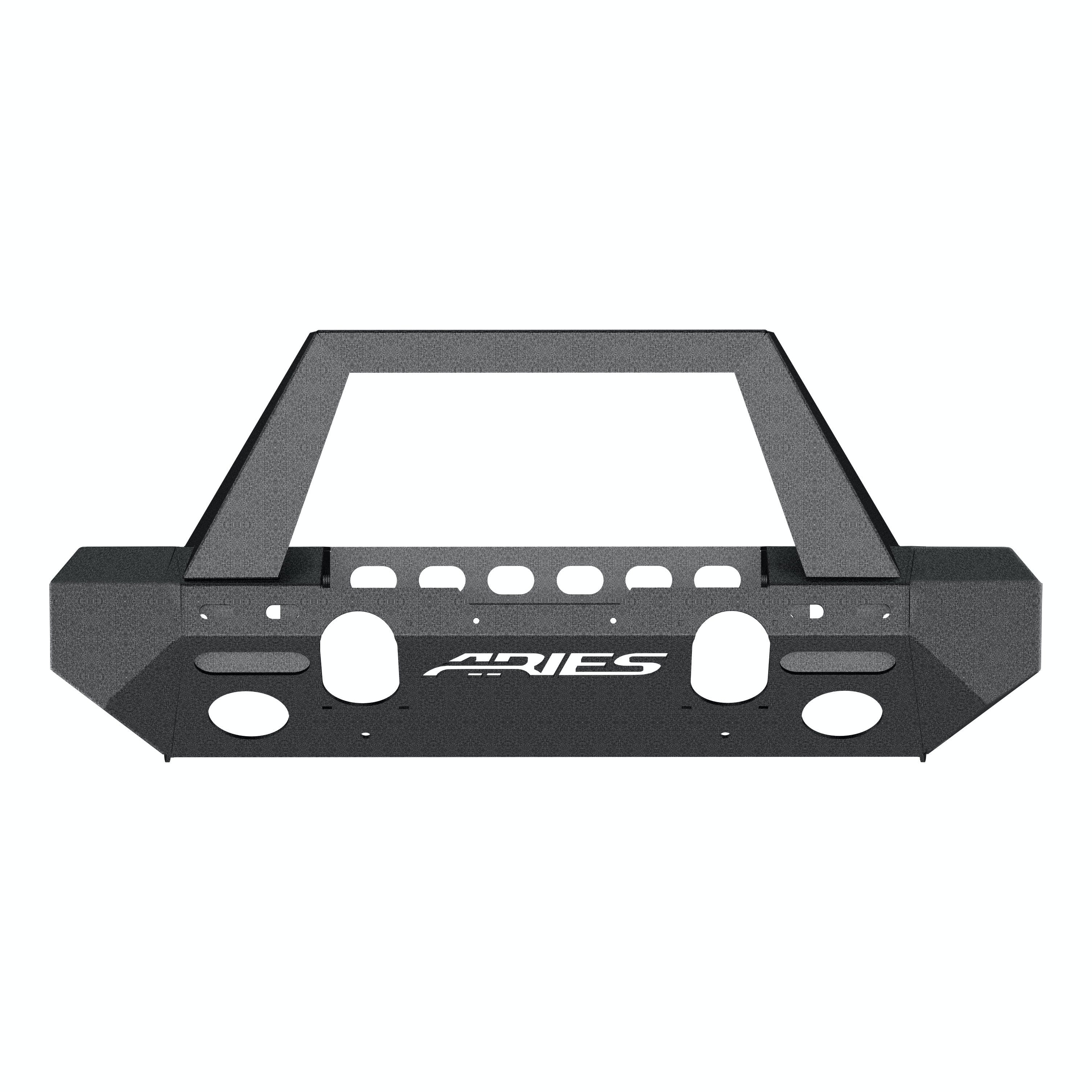 ARIES 2082093 TrailChaser Jeep Wrangler JL, Gladiator Aluminum Front Bumper (Option 2)