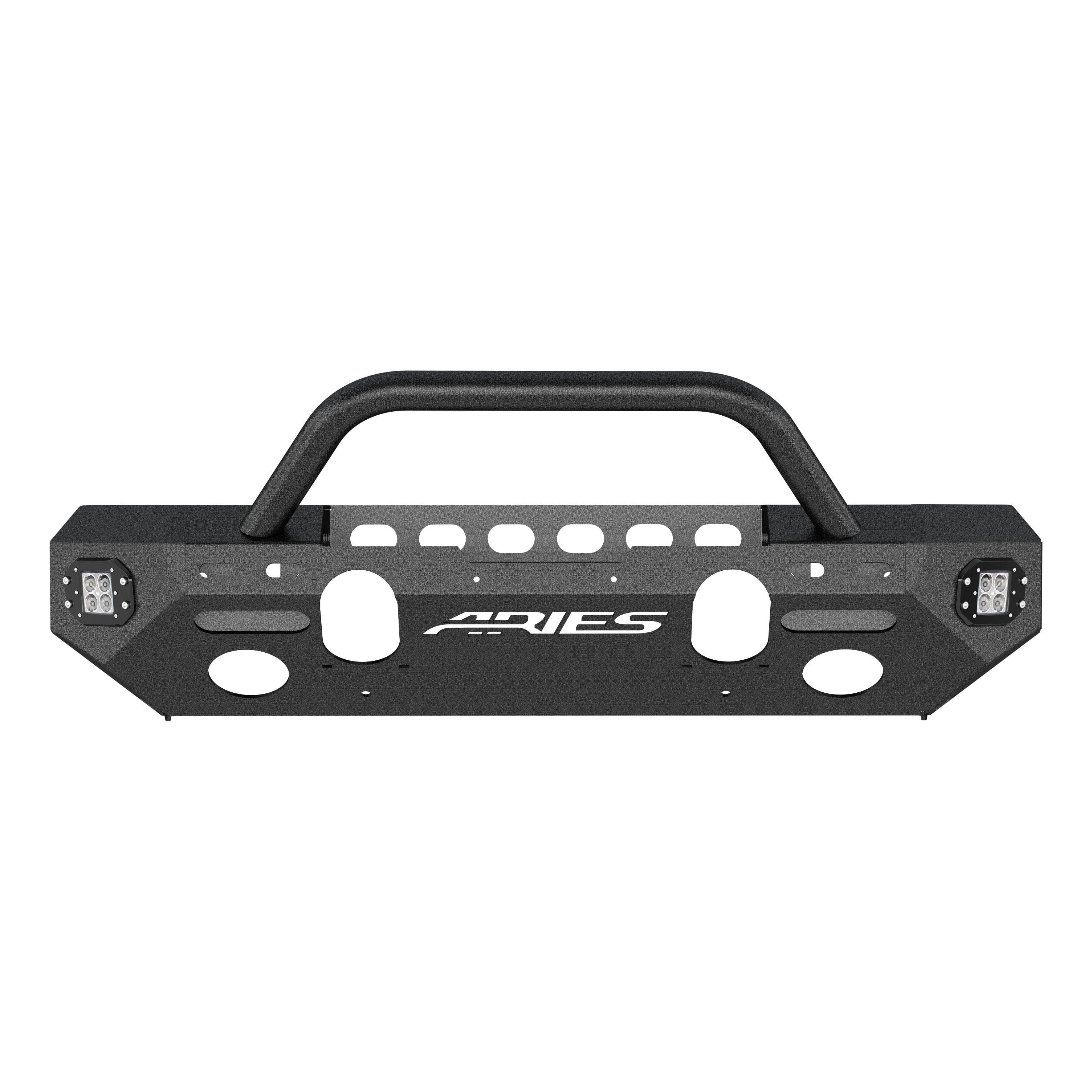 ARIES 2082094 TrailChaser Jeep Wrangler JL, Gladiator Aluminum Front Bumper (Option 3)