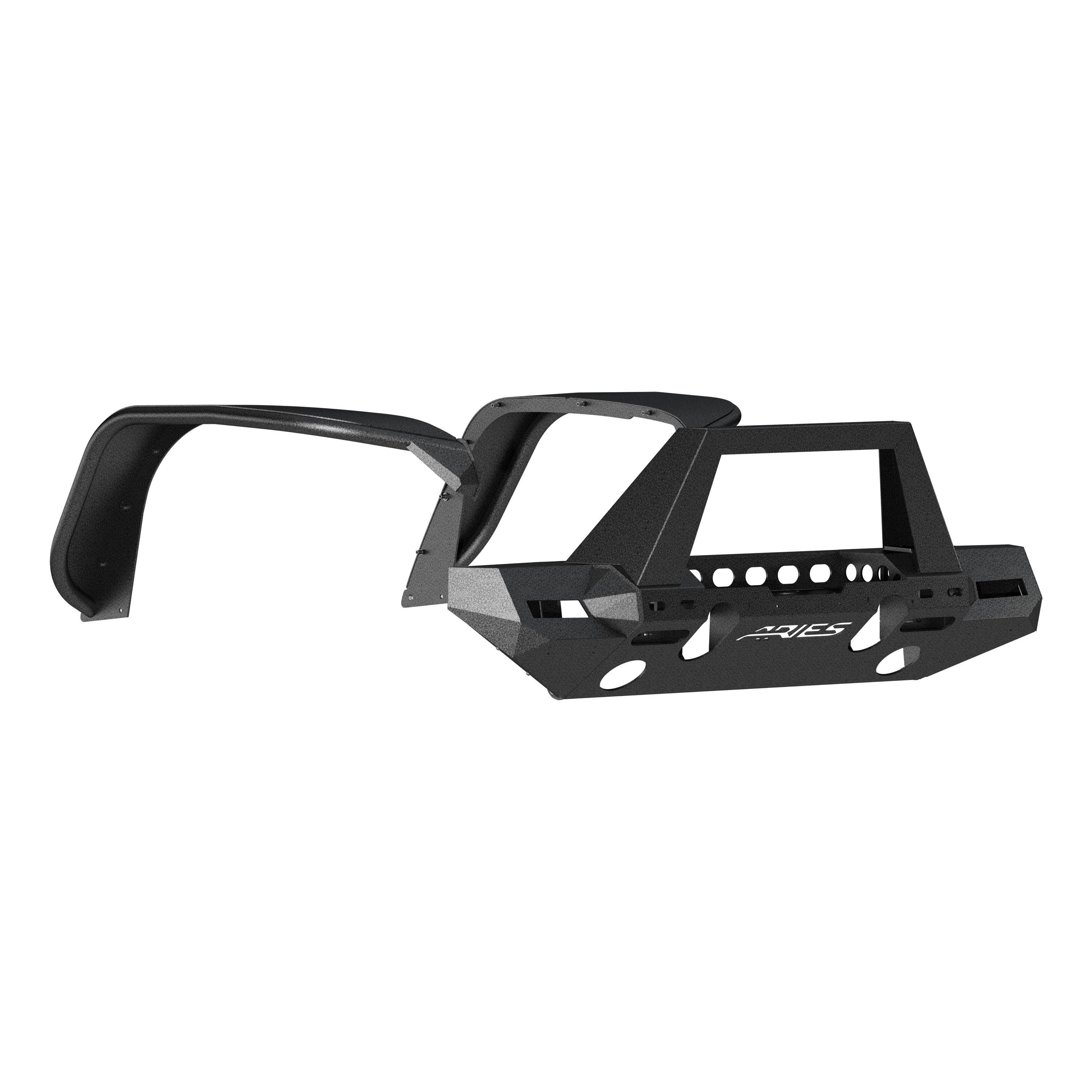 ARIES 2082097 TrailChaser Jeep Wrangler JL Front Bumper with Fender Flares (Option 9)