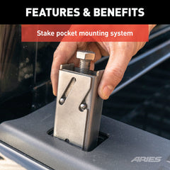 ARIES 2090613 Replacement Headache Rack Stake Pocket Anchors (2-Pack)