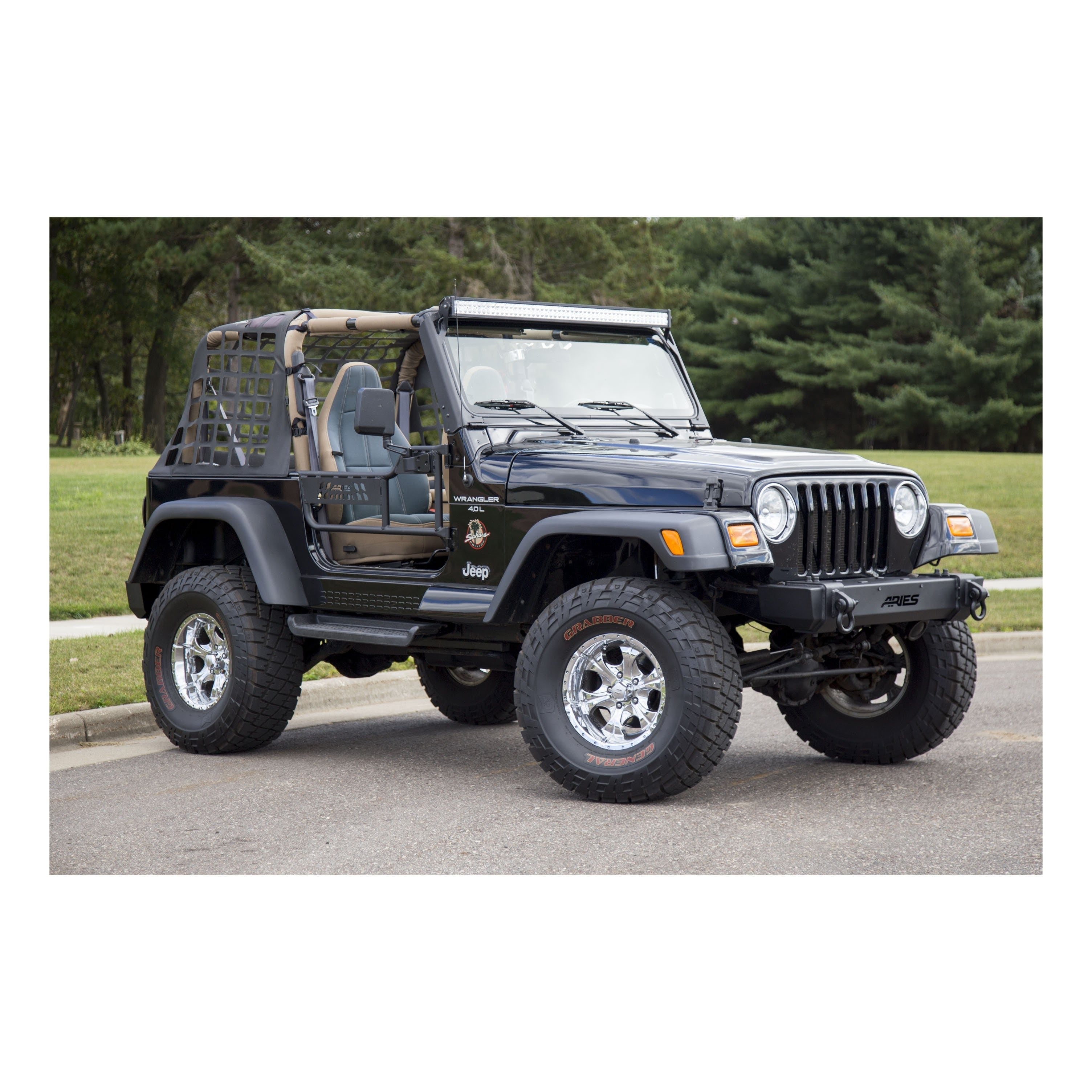 ARIES 2156001 TrailCrusher Jeep Wrangler TJ Steel Front Bumper, 9.5K