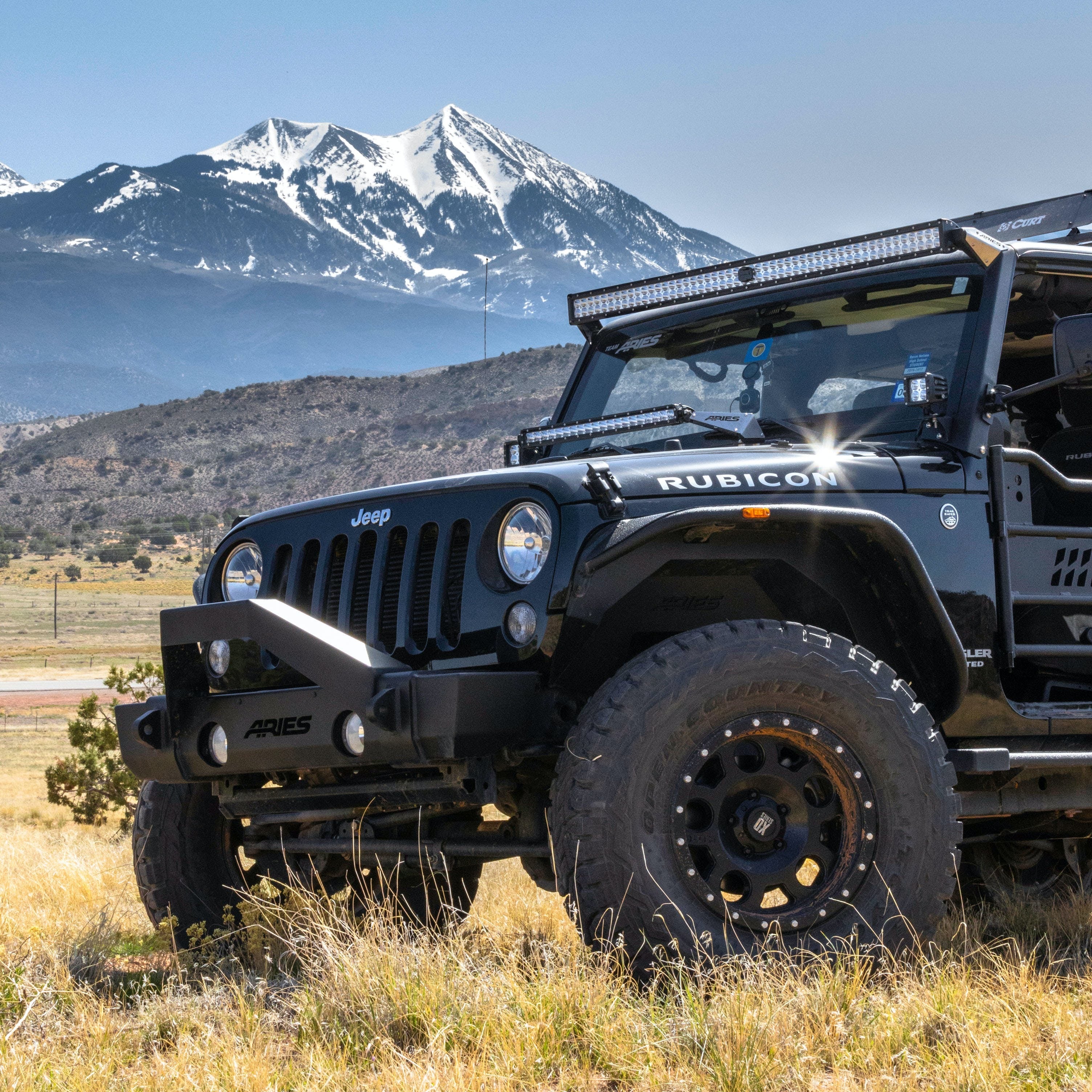 ARIES 2156050 TrailCrusher Jeep Wrangler, Gladiator Steel Front Bumper Angular Brush Guard