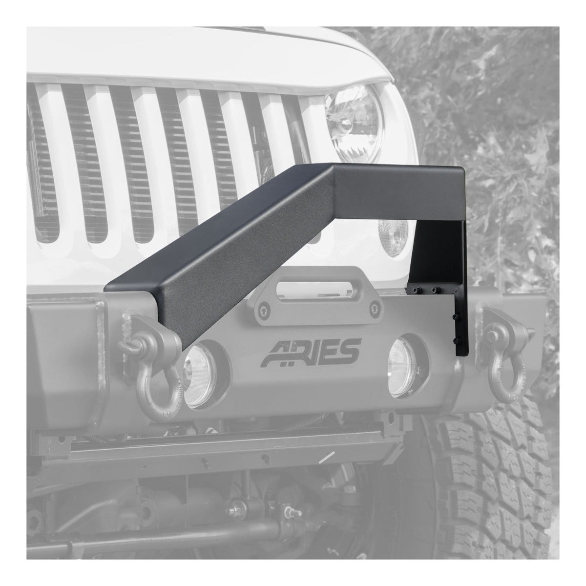 ARIES 2156050 TrailCrusher Jeep Wrangler, Gladiator Steel Front Bumper Angular Brush Guard