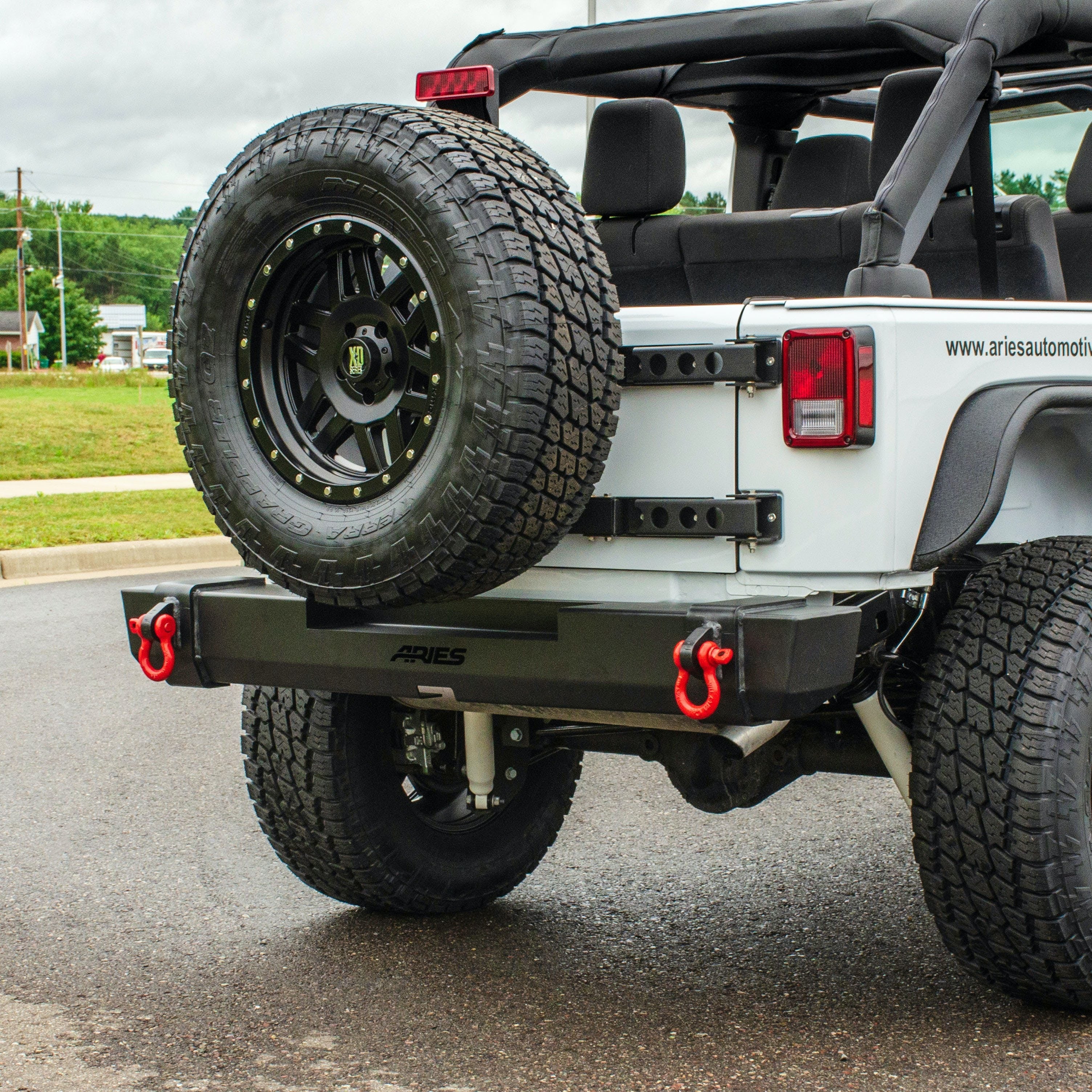 ARIES 2157000 TrailCrusher Jeep Wrangler JK Steel Rear Bumper, 12.5K