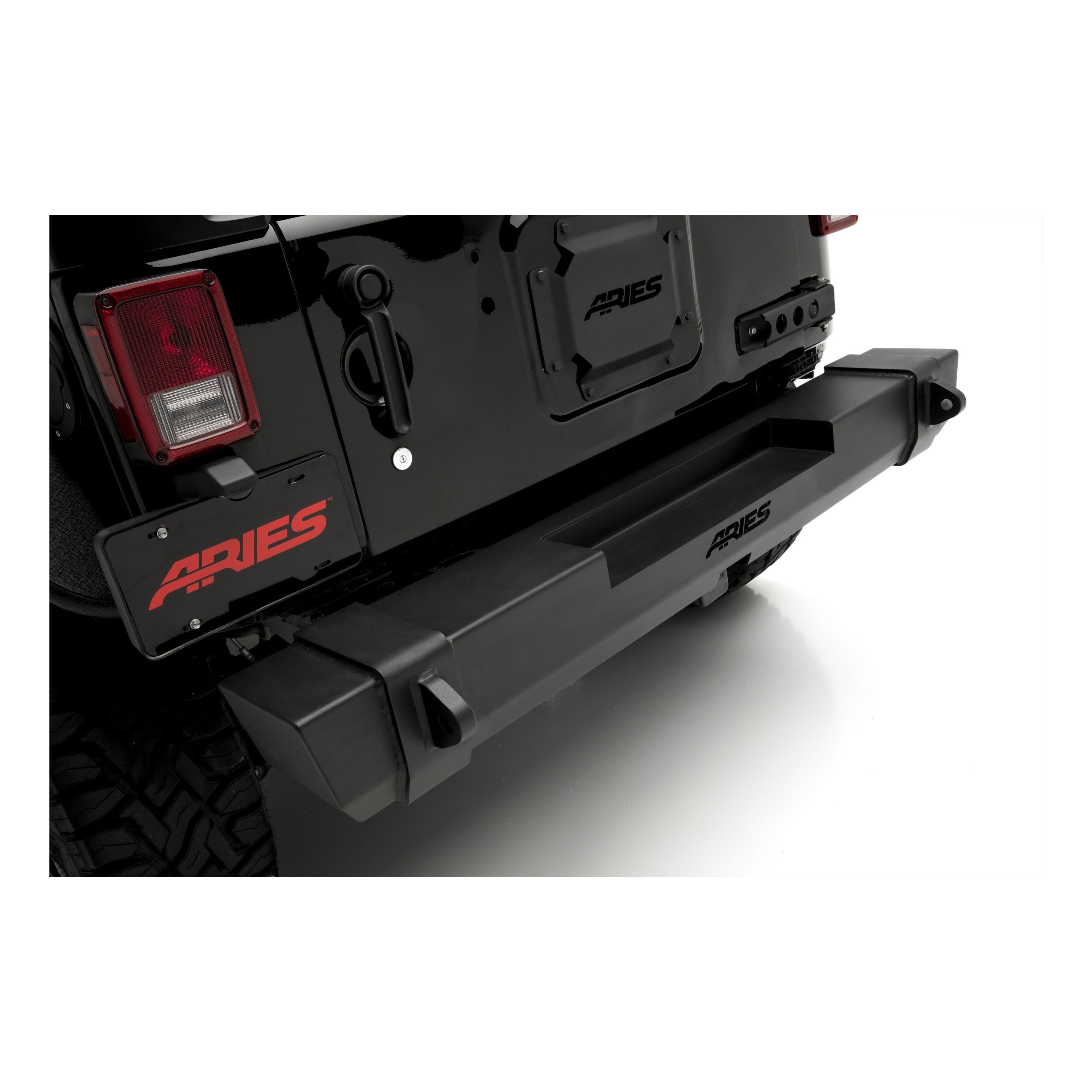 ARIES 2157000 TrailCrusher Jeep Wrangler JK Steel Rear Bumper, 12.5K