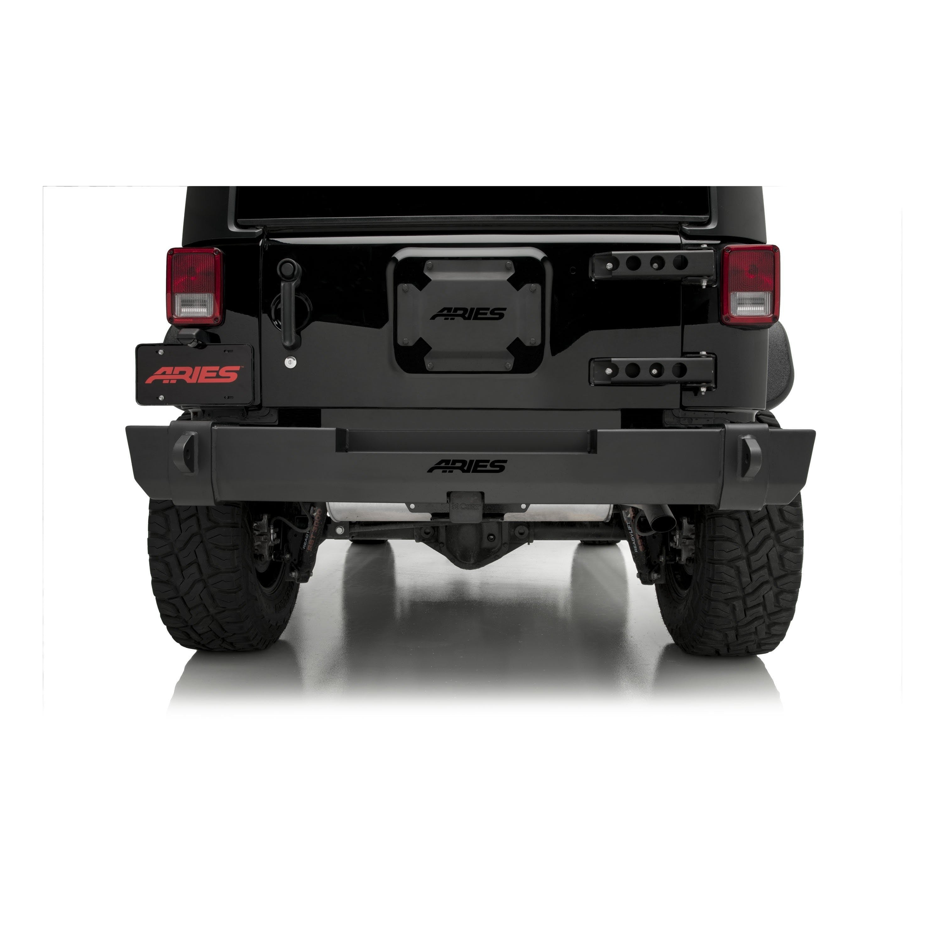 ARIES 2157000 TrailCrusher Jeep Wrangler JK Steel Rear Bumper, 12.5K