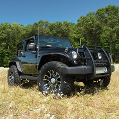 ARIES 2170000 Pro Series Black Steel Grille Guard with Light Bar, Select Jeep Wrangler JK