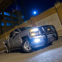 ARIES 2170030 Pro Series Black Steel Grille Guard with Light Bar, Select Chevy Silverado 1500