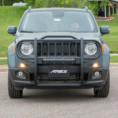 ARIES 2170031 Pro Series Black Steel Grille Guard with Light Bar, Select Jeep Renegade