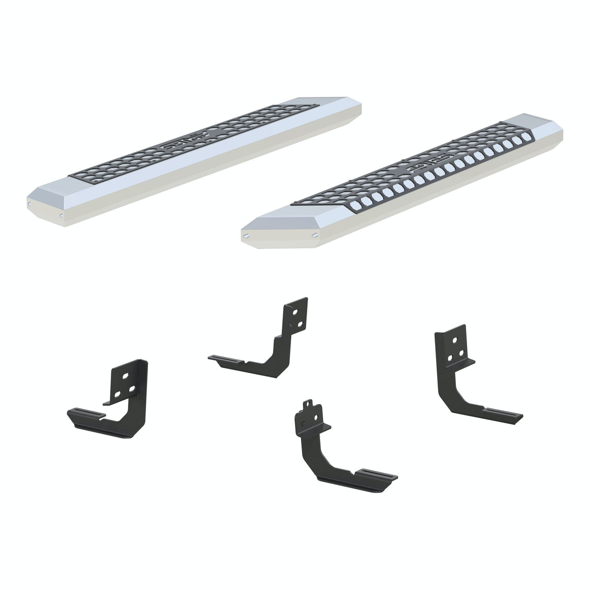 ARIES 2555004 AdvantEDGE 5-1/2" x 53" Chrome Aluminum Side Bars, Select Ram 1500, 2500, 3500