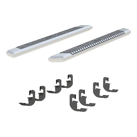 ARIES 2555051 AdvantEDGE 5-1/2" x 75" Chrome Aluminum Side Bars, Select Silverado, Sierra Crew