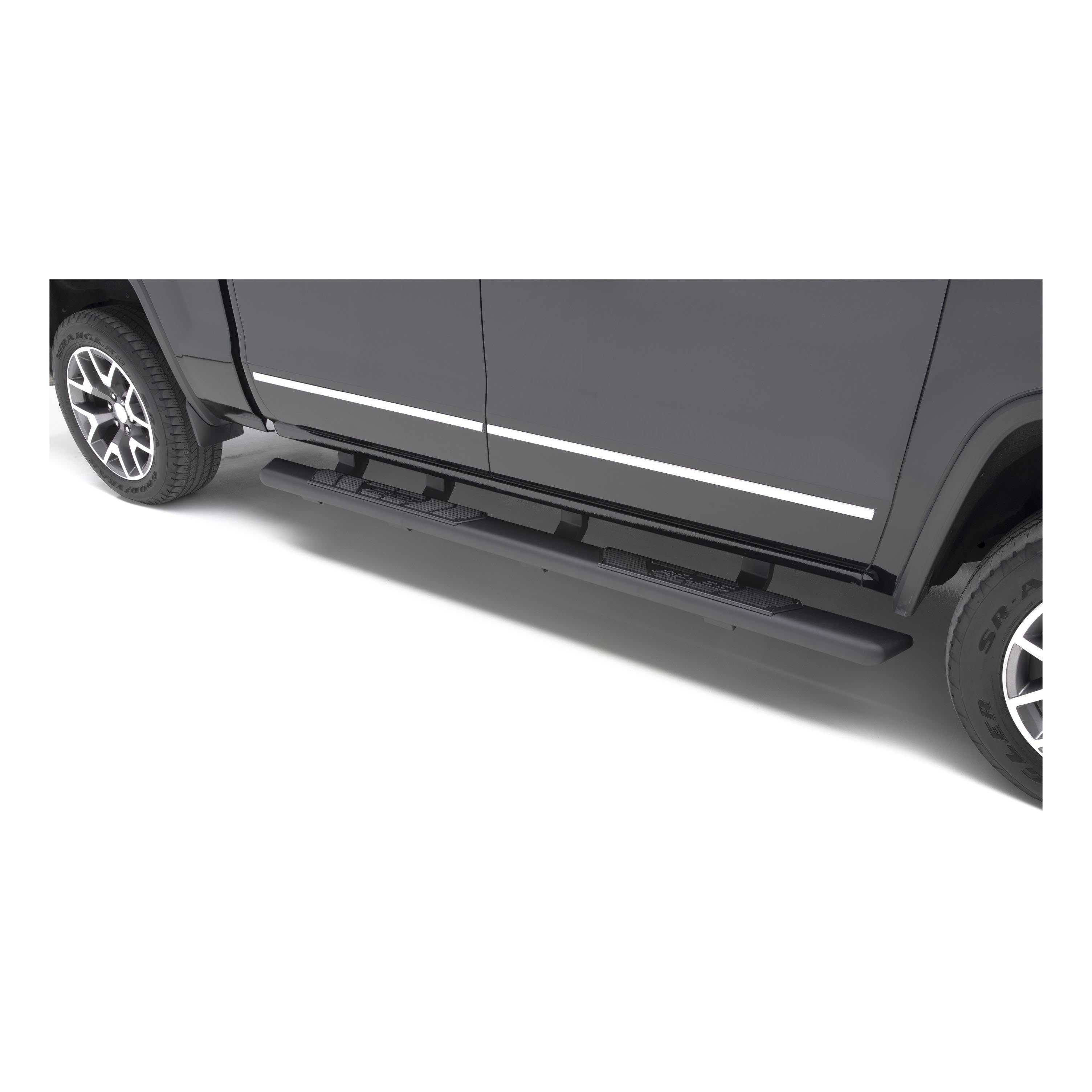 ARIES 2558048 AscentStep 5-1/2" x 91" Black Steel Running Boards, Select Ford F-Series Crew