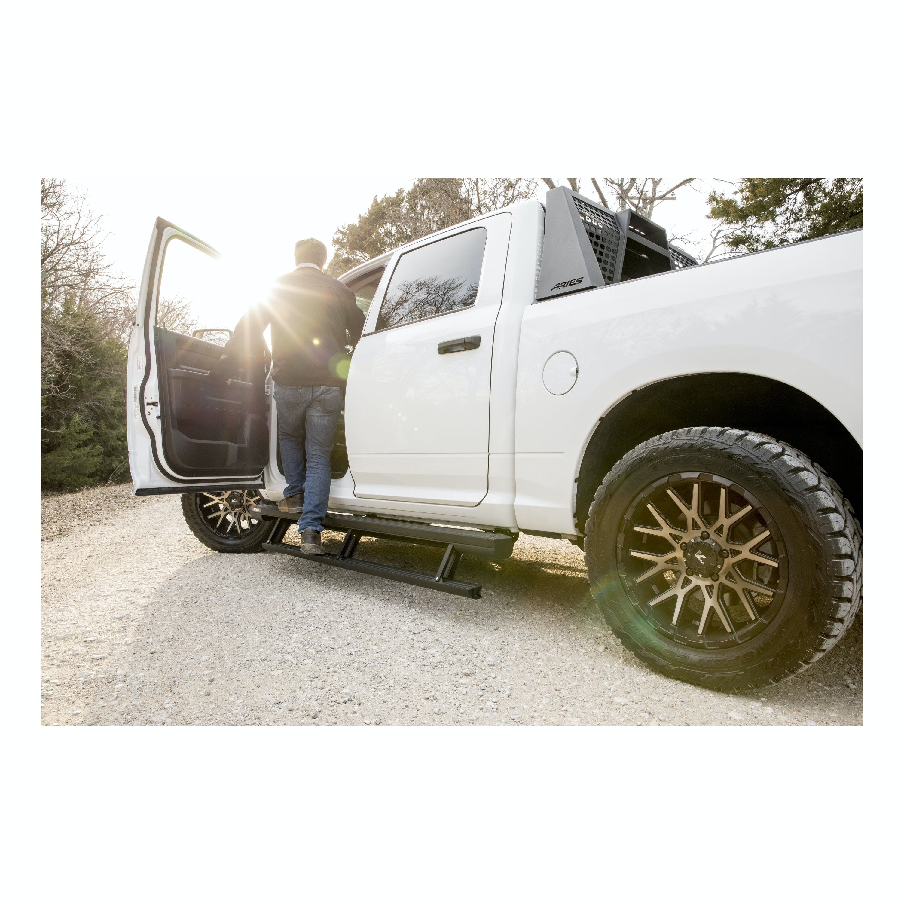 ARIES 3025183 ActionTrac 87.6" Powered Running Boards (No Brackets)