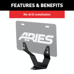 ARIES 35-0000 3" Bull Bar License Plate Bracket