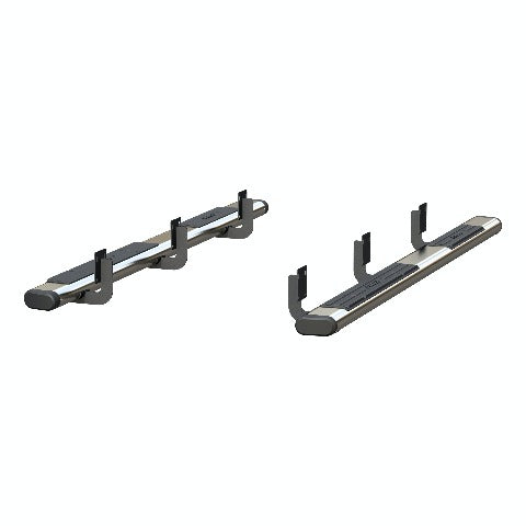 DISCONTINUED - ARIES 4444025 6" x 85" Polished Stainless Oval Side Bars, Select Ford F250, F350, F450, F550