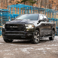 ARIES 4445014 6" x 75" Black Aluminum Oval Side Bars, Select Dodge Ram 1500