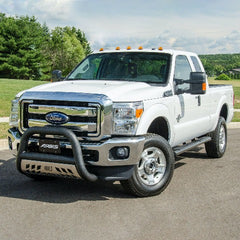 ARIES 4445025 6" x 85" Black Aluminum Oval Side Bars, Select Ford F-250, F-350, F-450, F-550