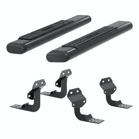 ARIES 4445028 6" x 53" Black Aluminum Oval Side Bars, Select Ford F-Series