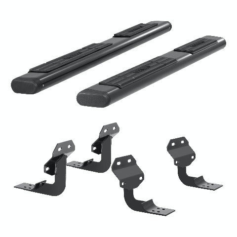ARIES 4445042 6" x 75" Black Aluminum Oval Side Bars, Select Ford F-Series