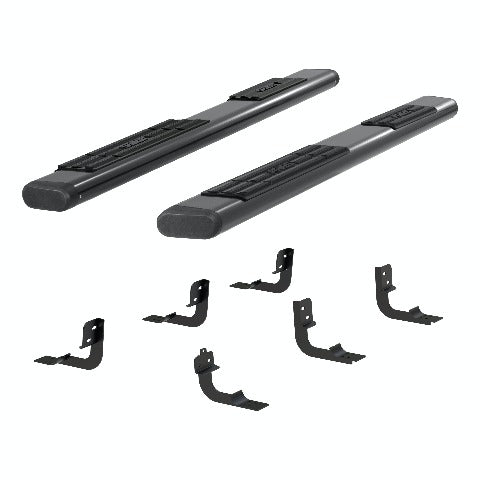 ARIES 4445044 6" x 85" Black Aluminum Oval Side Bars, Select Dodge, Ram 1500, 2500, 3500